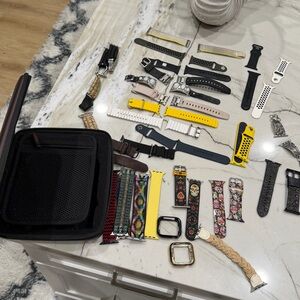 Assorted Watch Bands and Cases - Yellow, Black, White, Pink, Beige, 49mm